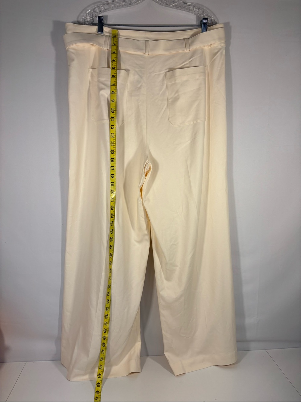 NWT J.Crew Ivory Belted Pleated Wide Leg Pants Size 18 - Picture 3 of 10